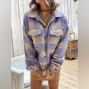 Purple and Cream Plaid Jacket